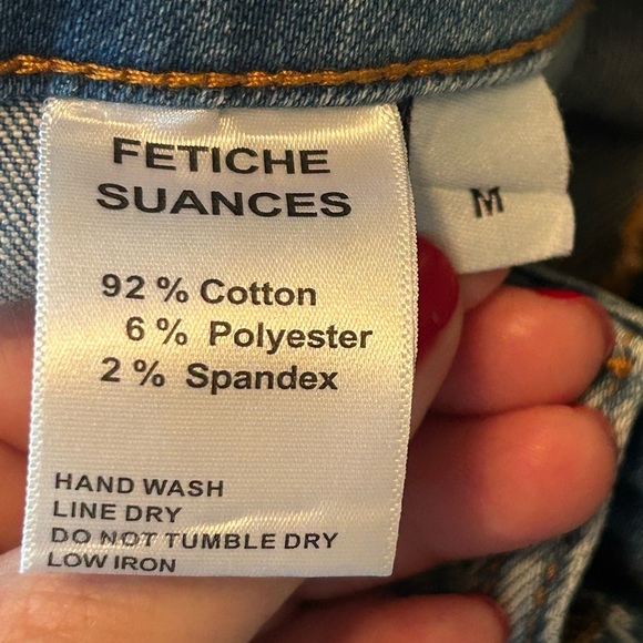 NWOT FETICHE SUANCES Jeans Diamond CZ Studded High Waist Stretch Women’s M Bling - Picture 7 of 14